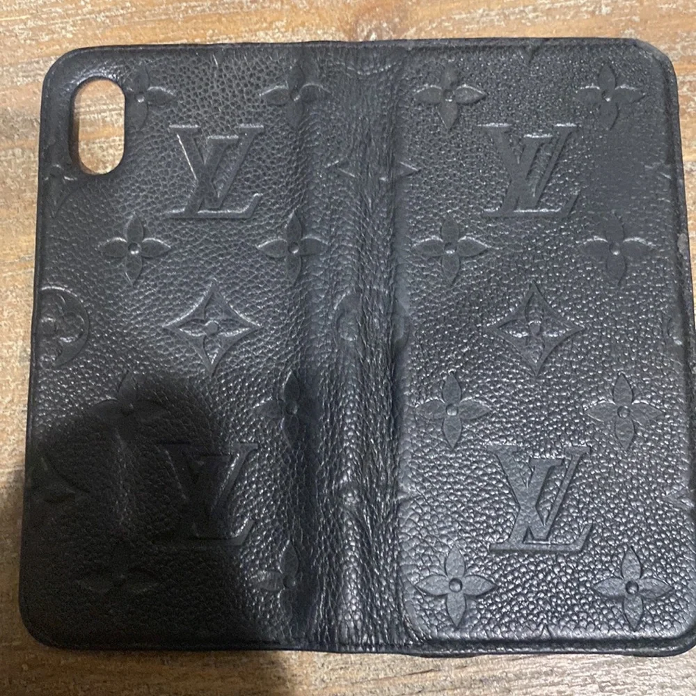AUTHENTIC LOUIS VUITTON Black Leather IPHONE X Case